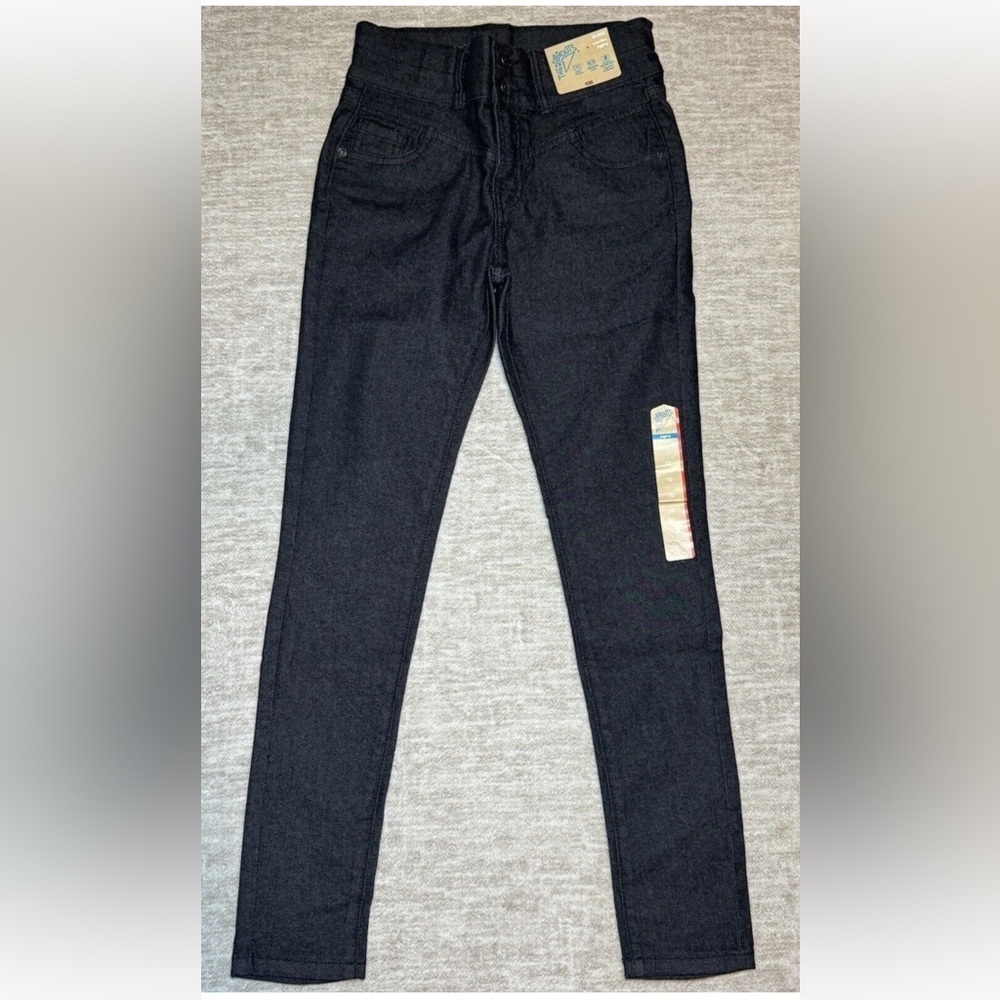 New Girls size 10 black dark denim high rise jeans